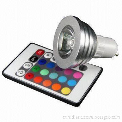Gu10 RGB LED Spotlight,Remote control, 3W, Colour changing, CE&RoHS